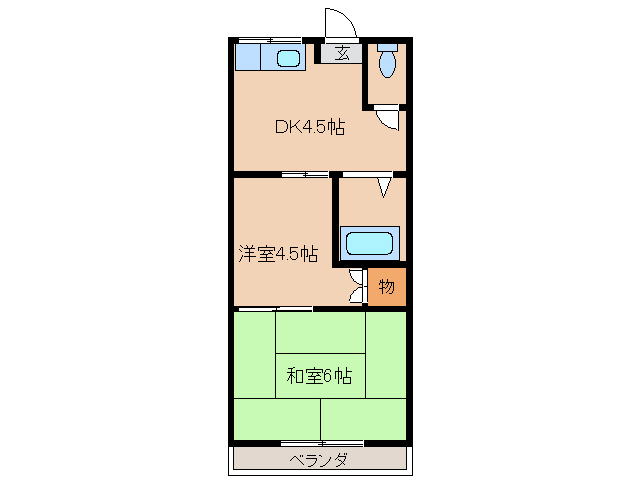 ヒルトップ小下 B棟の間取り