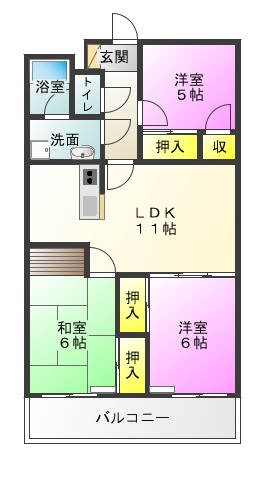 津市柳山津興のマンションの間取り