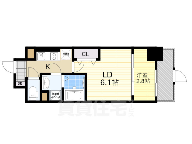 【大阪市生野区中川西のマンションの間取り】