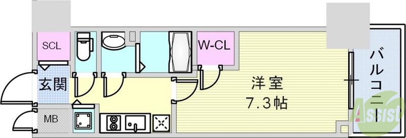 【神戸市中央区中町通のマンションの間取り】