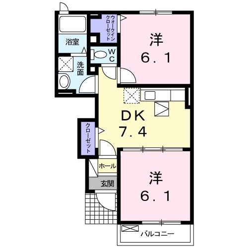 伊勢市勢田町のアパートの間取り