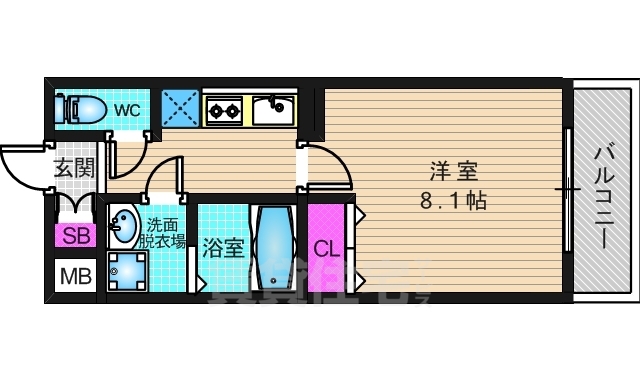 京都市南区唐橋平垣町のマンションの間取り