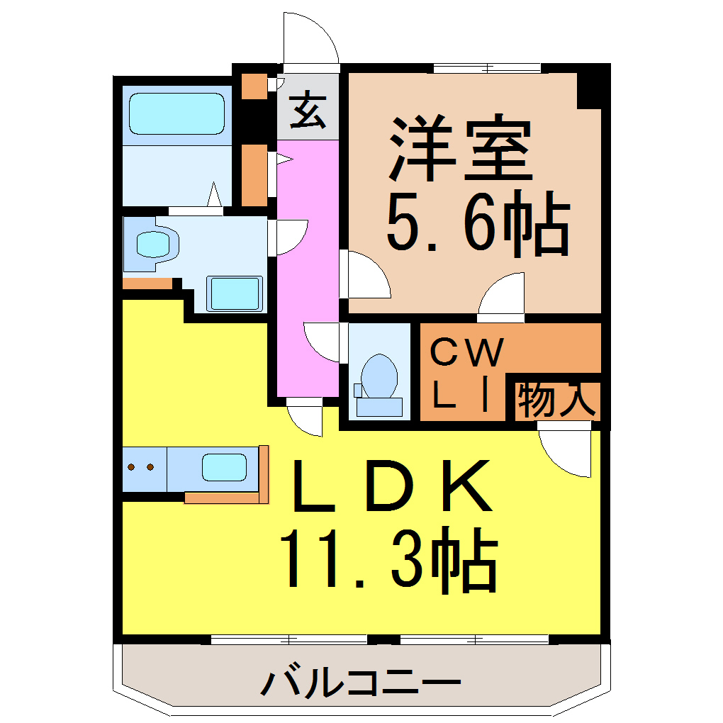 名古屋市昭和区山里町のマンションの間取り