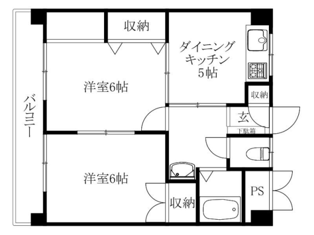 松山市中央のマンションの間取り