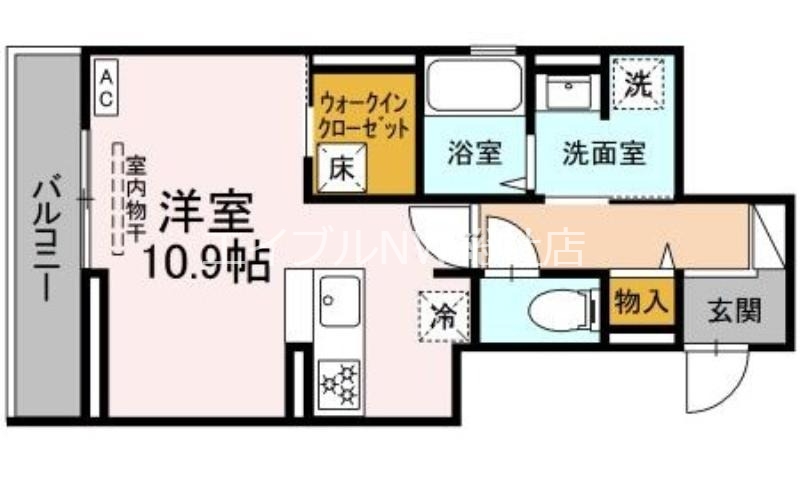 倉敷市中央のアパートの間取り