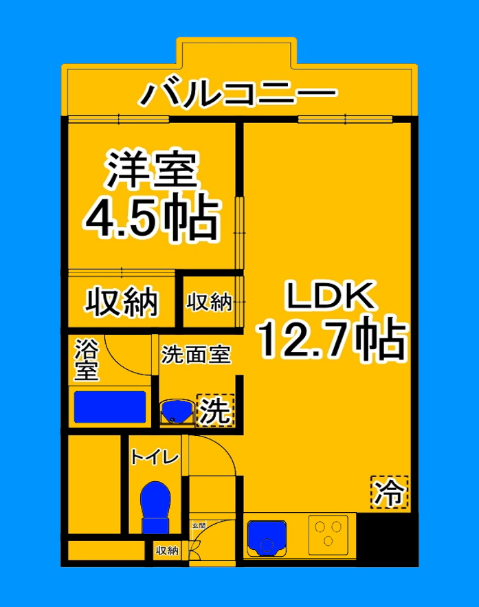 大阪市住之江区北加賀屋のマンションの間取り