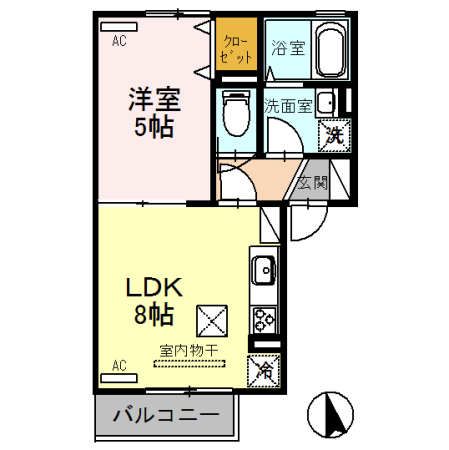 足柄上郡大井町上大井のアパートの間取り