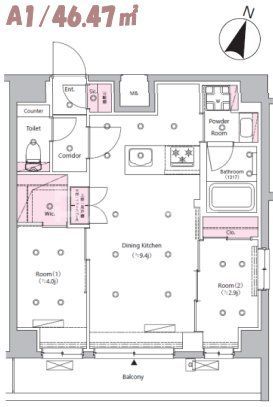 北区滝野川のマンションの間取り