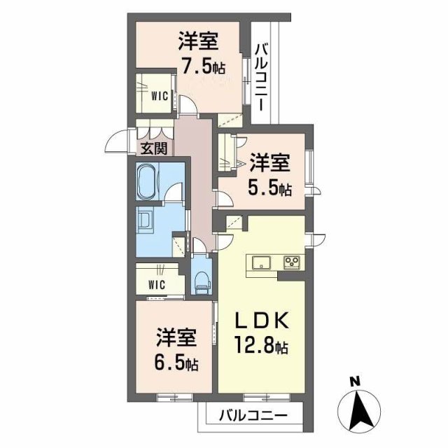 加東市梶原のマンションの間取り