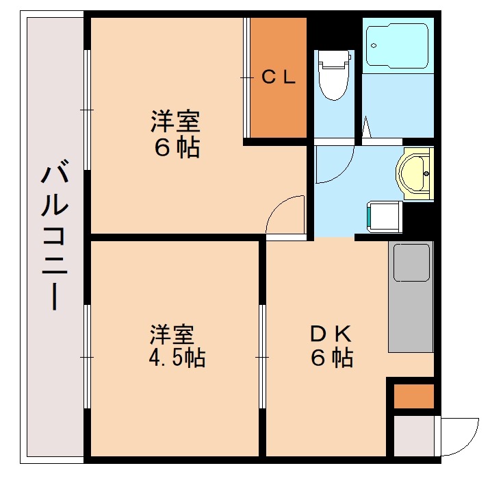 福津市宮司のアパートの間取り