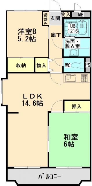 三重郡菰野町大字菰野のマンションの間取り