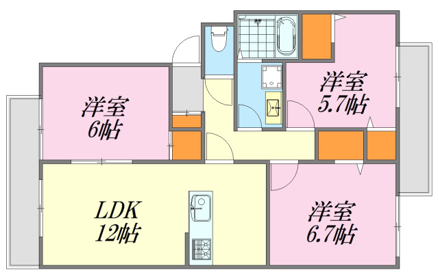 広島市佐伯区五日市のマンションの間取り