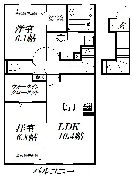 浜松市浜名区根堅のアパートの間取り