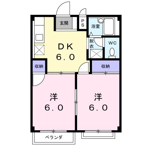 栃木市都賀町合戦場のアパートの間取り