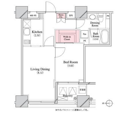 【中央区八丁堀のマンションの間取り】