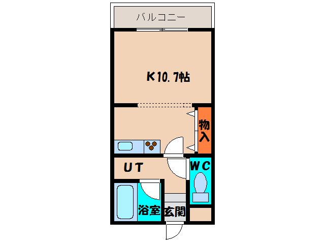 函館市杉並町のアパートの間取り