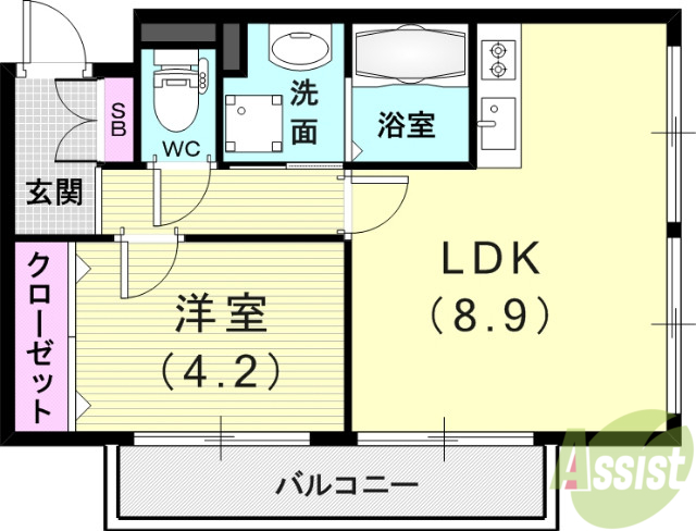 芦屋リバーウエストマンションの間取り