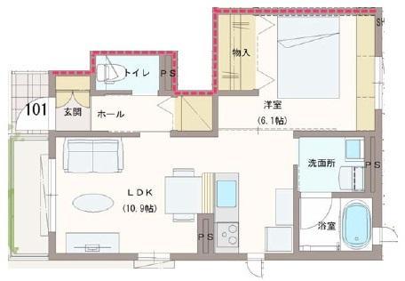 さいたま市中央区下落合のアパートの間取り