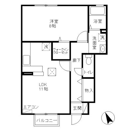 町田市三輪町のアパートの間取り