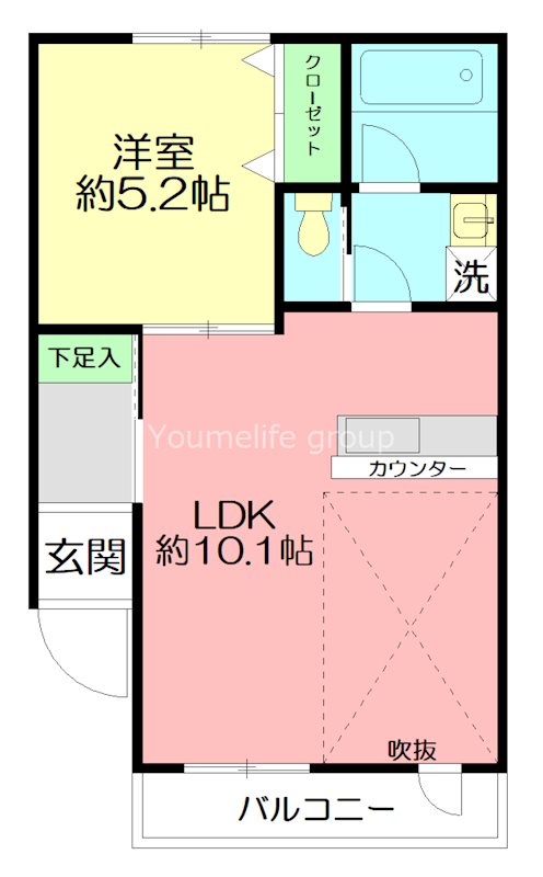 鎌倉市稲村ガ崎のアパートの間取り