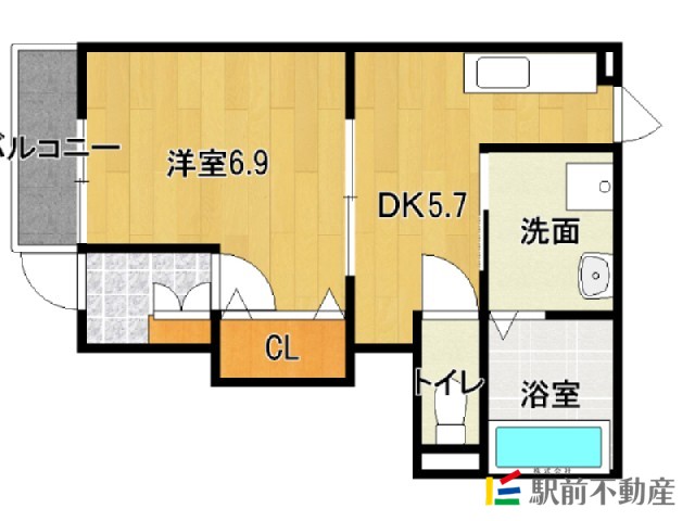 筑紫野市二日市中央のアパートの間取り