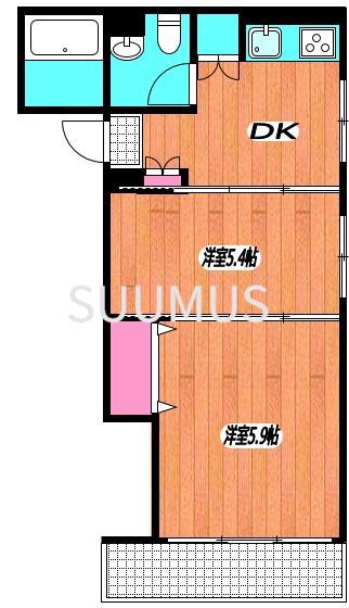 東京メトロ副都心線 東新宿駅 徒歩8分 5階建 築56年の間取り写真