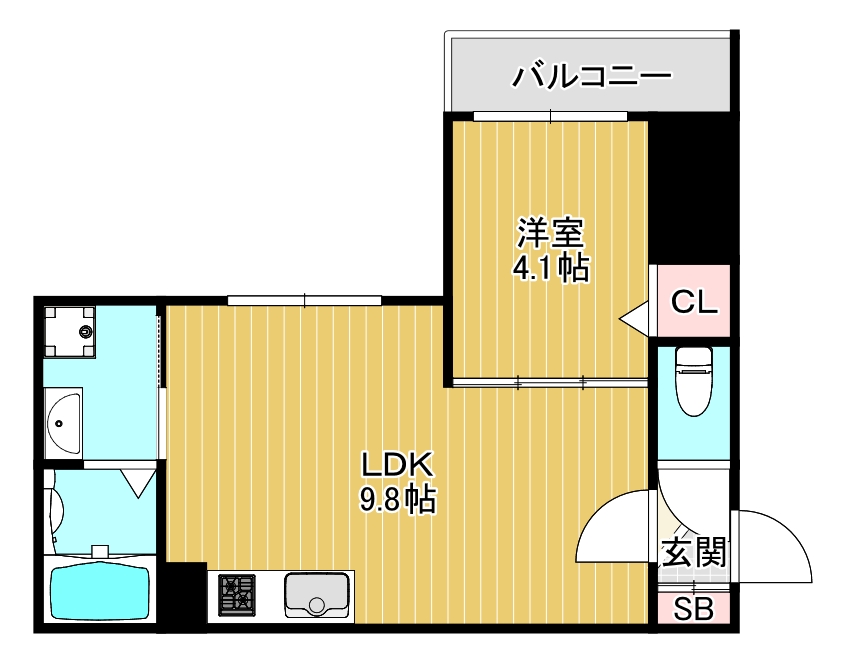地下鉄谷町線 千林大宮駅 徒歩12分 4階建 築2年の間取り写真