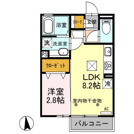 前橋市総社町植野のアパートの間取り