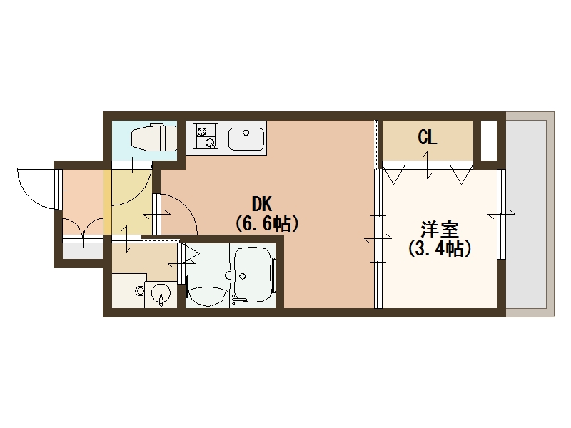 大阪市西成区出城のマンションの間取り