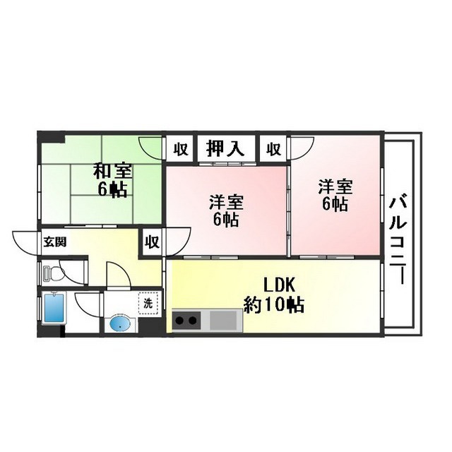 金華橋ハイツの間取り