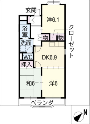 サンフラワーハイツAの間取り