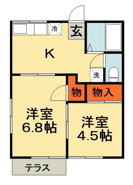 船橋市芝山のアパートの間取り