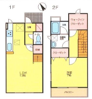 八王子市みなみ野のアパートの間取り