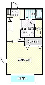 大崎市古川李埣のアパートの間取り