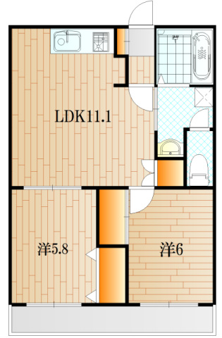 下関市形山みどり町のマンションの間取り