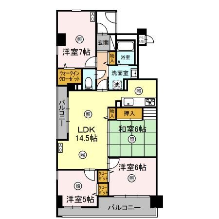 アルファガーデン桜町II 701号室の間取り