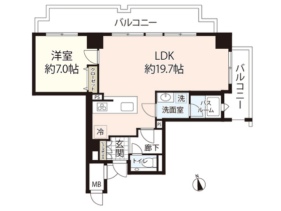 広島市中区基町のマンションの間取り