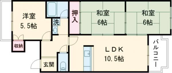 京都市西京区嵐山薬師下町のマンションの間取り