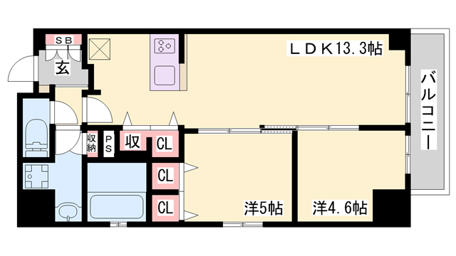 クロスレジデンス神戸元町の間取り