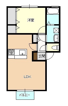 【新発田市東新町のアパートの間取り】