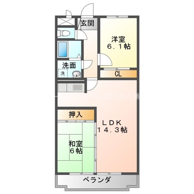 豊橋市菰口町のマンションの間取り