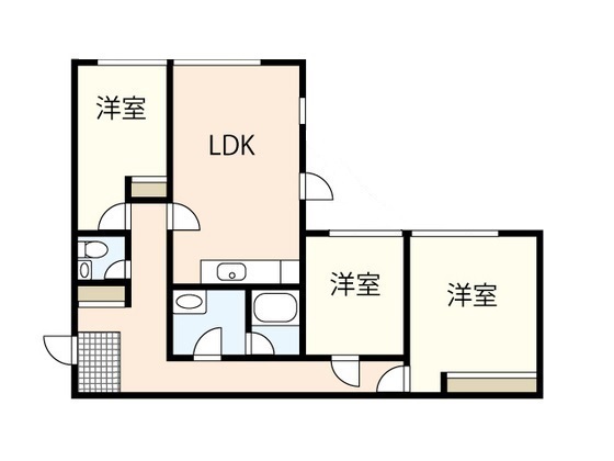 広島市西区三滝本町のマンションの間取り