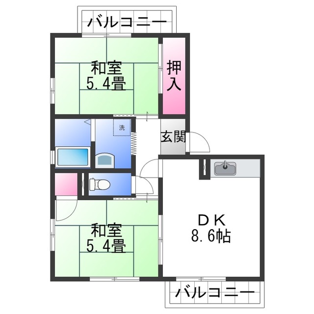 岩出市荊本のアパートの間取り