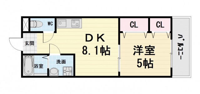 堺市西区鳳中町のアパートの間取り