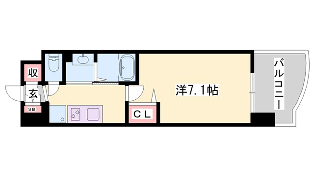 姫路市朝日町のマンションの間取り