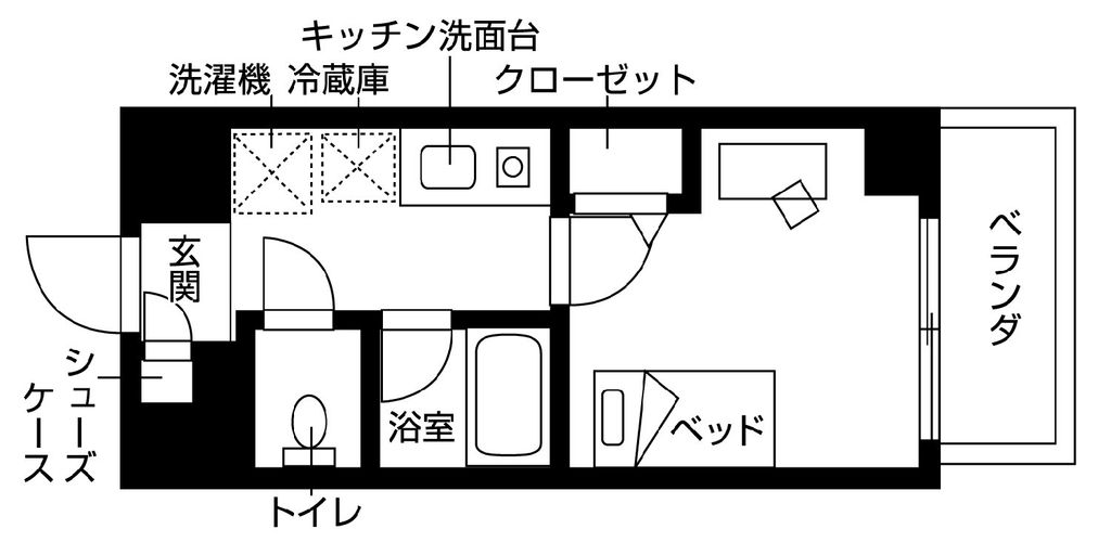 東大阪市西上小阪のマンションの間取り