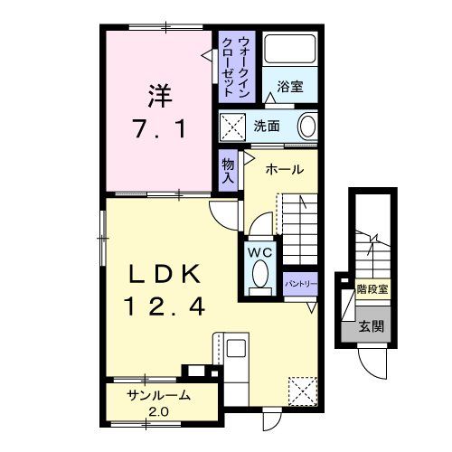 野田市野田のアパートの間取り