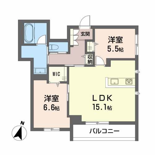 高知市鷹匠町のマンションの間取り