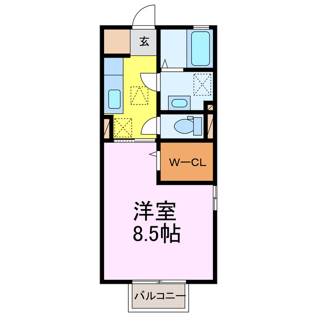 古河市中央町のアパートの間取り