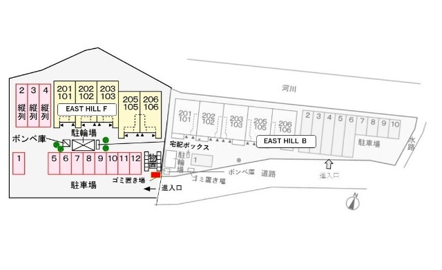 【ＥＡＳＴ　ＨＩＬＬ　Ｆの駐車場】